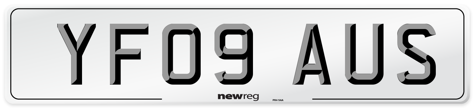 YF09 AUS Number Plate from New Reg